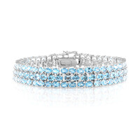 Zilveren armband met Zwitsers-blauwe topaasstenen
