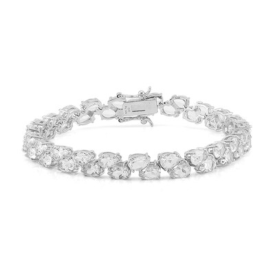 Zilveren armband met witte topaasstenen