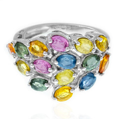 Zilveren ring met saffieren