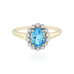 Gouden ring met een Zwitsers-blauwe topaas (Adela Gold)