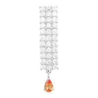 Zilveren hanger met een Padparadscha saffier