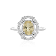 Zilveren ring met een gele beril