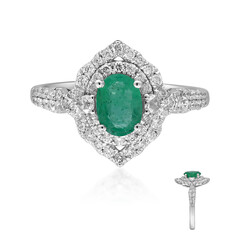Gouden ring met een AAA Zambia smaragd (CIRARI)