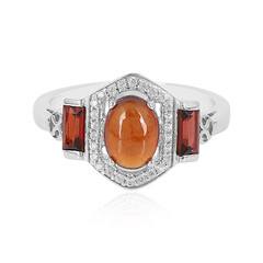 Zilveren ring met een hessoniet granaat