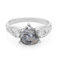 Zilveren ring met een sneeuwvlokken obsidiaan