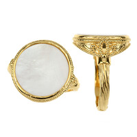 Zilveren ring met een parelmoer