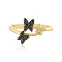 Zilveren ring met I3 Champagne Diamanten