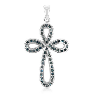 Zilveren hanger met Fancy diamanten