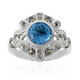 Zilveren ring met een Zwitsers-blauwe topaas (Annette classic)
