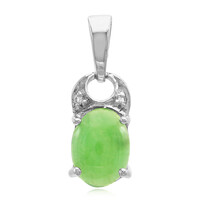 Zilveren hanger met een keizerlijk chrysopraas