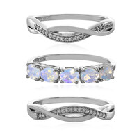 Zilveren ring met Welo-opalen
