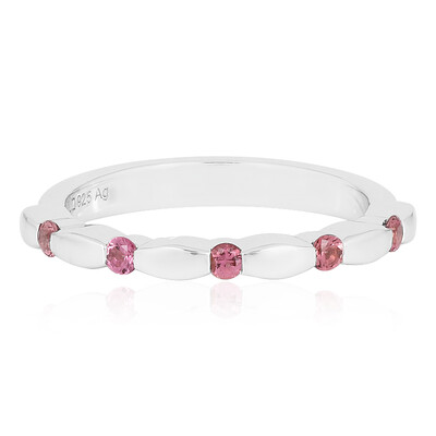 Zilveren ring met roze toermalijnen