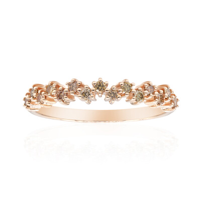 Gouden ring met SI1 Argyle Rose De France Diamanten (Annette)