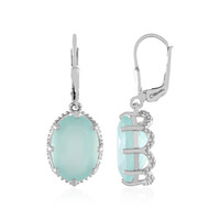 Zilveren oorbellen met Aqua Chalcedonen