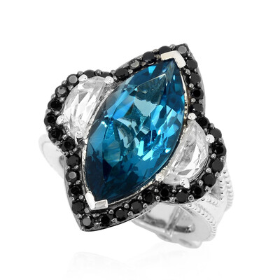 Zilveren ring met een Londen-blauwe topaas (Dallas Prince Designs)