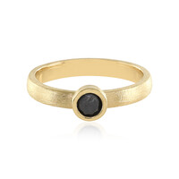 Zilveren ring met een zwarte diamant