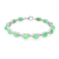 Zilveren armband met keizerlijke chrysopraasstenen