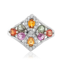 Zilveren ring met saffieren