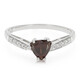 Zilveren ring met een rode zirkoon