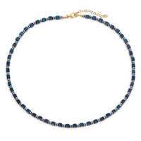 Zilveren halsketting met Royal Blue Hematieten