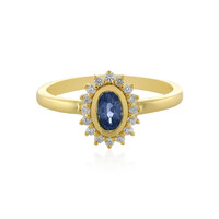 Zilveren ring met een blauwe saffier