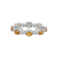 Zilveren ring met citrienstenen