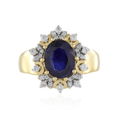 Zilveren ring met een Madagaskar Blauwe Saffier