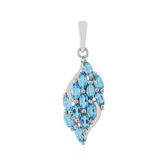 Zilveren hanger met Zwitsers-blauwe topaasstenen
