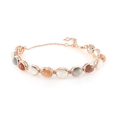 Zilveren armband met witte maanstenen (KM by Juwelo)
