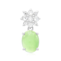 Zilveren hanger met een keizerlijk chrysopraas