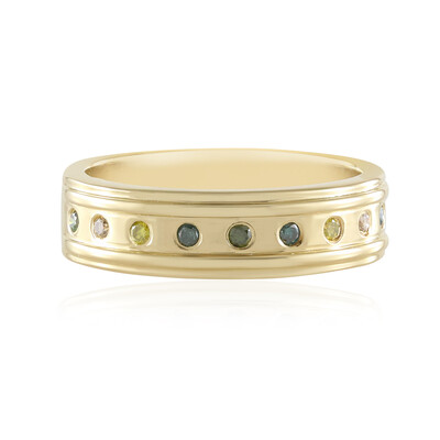 Zilveren ring met I2 Gele Diamanten