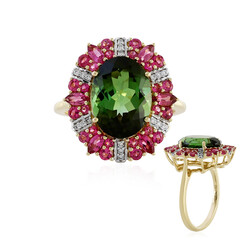 Gouden ring met een Santa Rosa toermalijn (D'vyere)