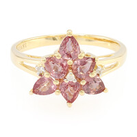 Gouden ring met Onverhitte Padparadscha Saffieren (AMAYANI)