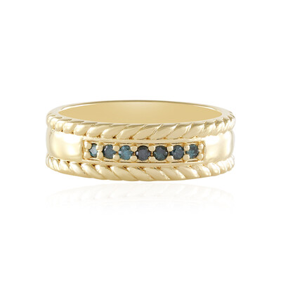 Zilveren ring met I2 Blauwe Diamanten