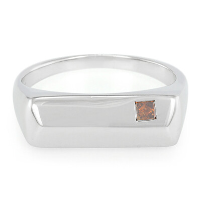 Zilveren herenring met een Fancy diamant