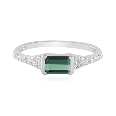Zilveren ring met een groene Benedito toermalijn(Adela Silber)