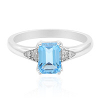 Zilveren ring met een Zwitsers-blauwe topaas