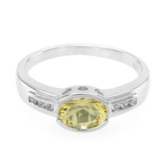Zilveren ring met een gele beril