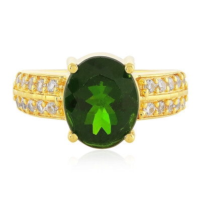 Zilveren ring met een Russische diopsied