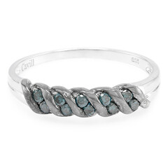 Zilveren ring met Fancy diamanten