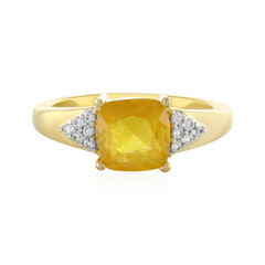 Zilveren ring met een Gele Madagaskar Saffier