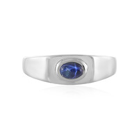 Zilveren ring met een blauwe ster saffier