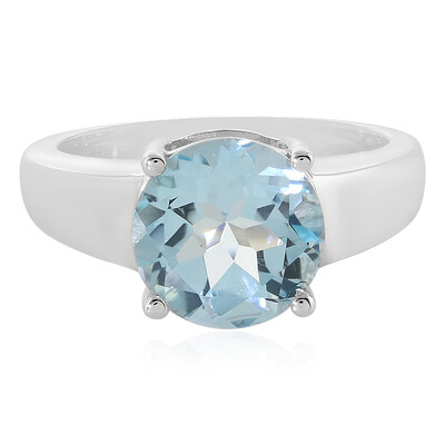 Zilveren ring met een hemel-blauwe topaas