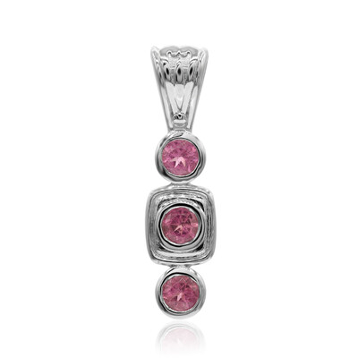 Zilveren hanger met roze toermalijnen