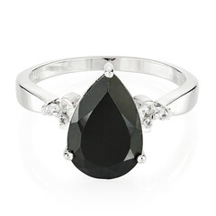 Zilveren ring met een zwarte spinel