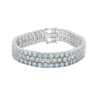Zilveren armband met hemel-blauwe topaasstenen