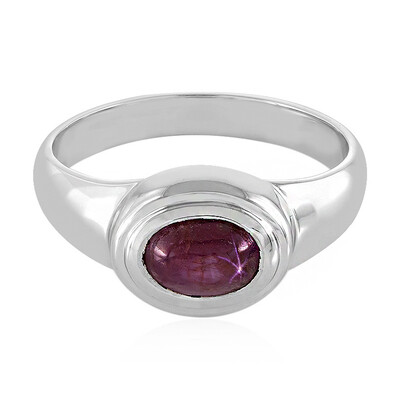 Zilveren ring met een Channapatna Ster Robijn