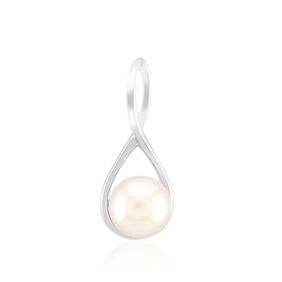 Zilveren hanger met een Witte zoetwater kweekparel (Michelle Albala)