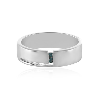 Zilveren herenring met I3 Champagne Diamanten