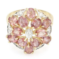 Gouden ring met Onverhitte Padparadscha Saffieren (AMAYANI)